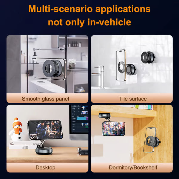 2025 Newest 360° Adjustable Vacuum Magnetic Suction Cup Phone Holder Mount