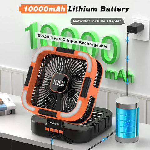 3 in 1 Solar Camping Fan