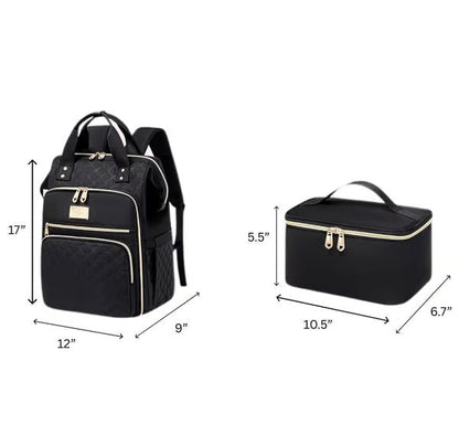 🎒✨Large-Capacity Quilted Backpack with Multiple Compartments for Travel, Lunch & Camping