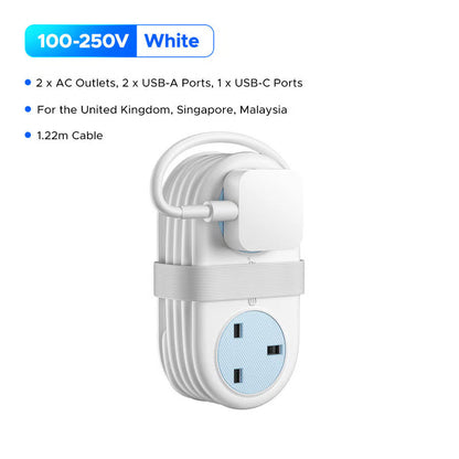4FT Travel Power Strip with 4 AC Outlets